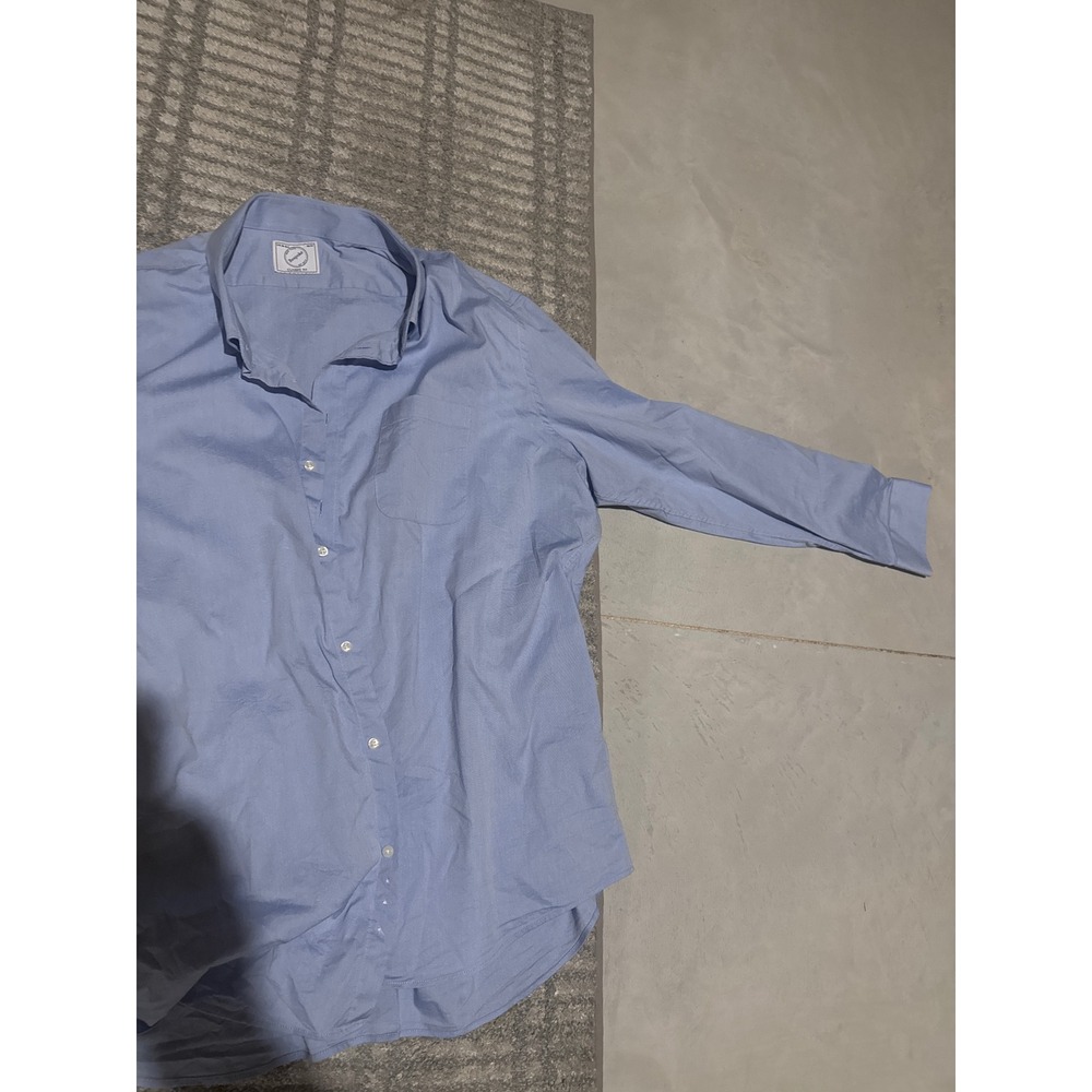 New York Bespoke Mens XXL 18-18.5 36/37 Light Blue Classic Fit Button Down Shirt - Picture 3 of 5